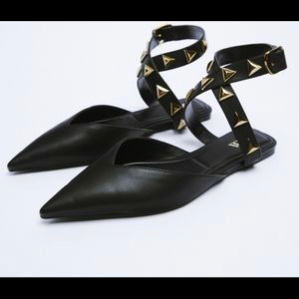 Zara studded flats Valentino dupe